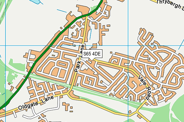 S65 4DE map - OS VectorMap District (Ordnance Survey)