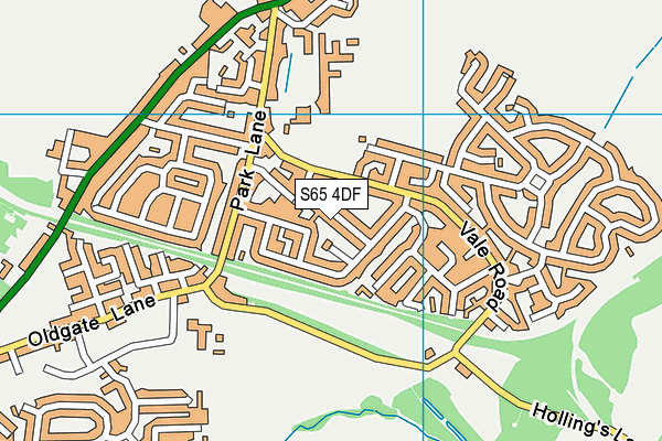 S65 4DF map - OS VectorMap District (Ordnance Survey)