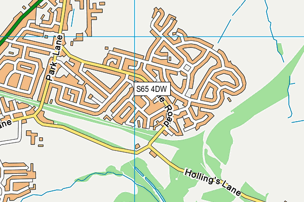 S65 4DW map - OS VectorMap District (Ordnance Survey)