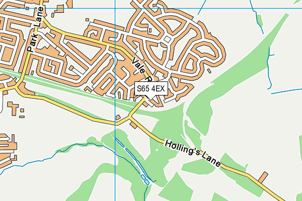 S65 4EX map - OS VectorMap District (Ordnance Survey)