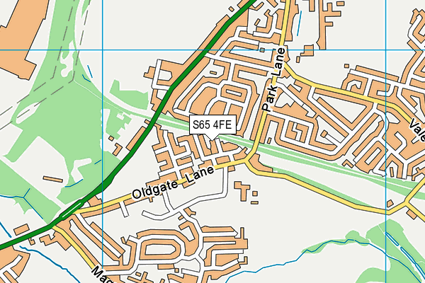 S65 4FE map - OS VectorMap District (Ordnance Survey)
