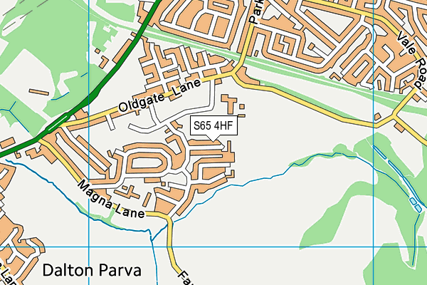 S65 4HF map - OS VectorMap District (Ordnance Survey)