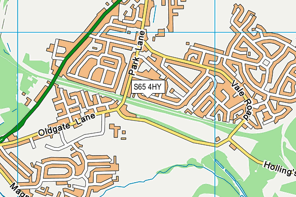 S65 4HY map - OS VectorMap District (Ordnance Survey)