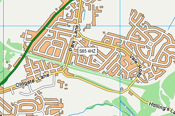 S65 4HZ map - OS VectorMap District (Ordnance Survey)