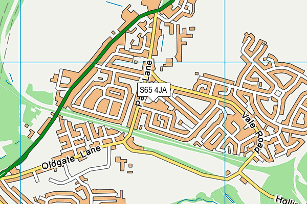 S65 4JA map - OS VectorMap District (Ordnance Survey)