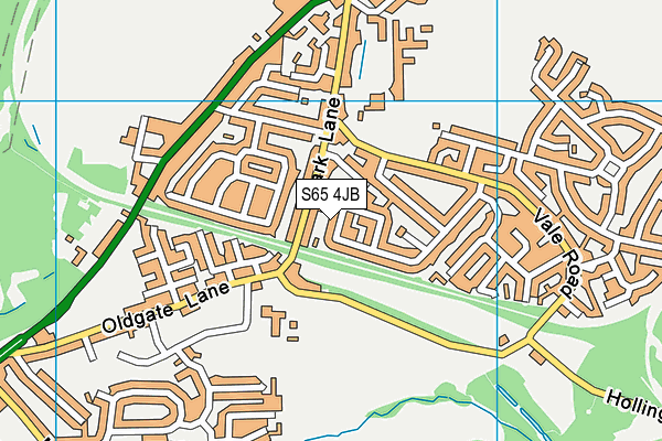 S65 4JB map - OS VectorMap District (Ordnance Survey)