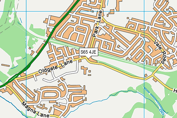 Hollings Lane Sports Field map (S65 4JE) - OS VectorMap District (Ordnance Survey)