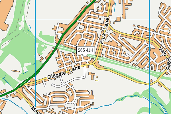 S65 4JH map - OS VectorMap District (Ordnance Survey)