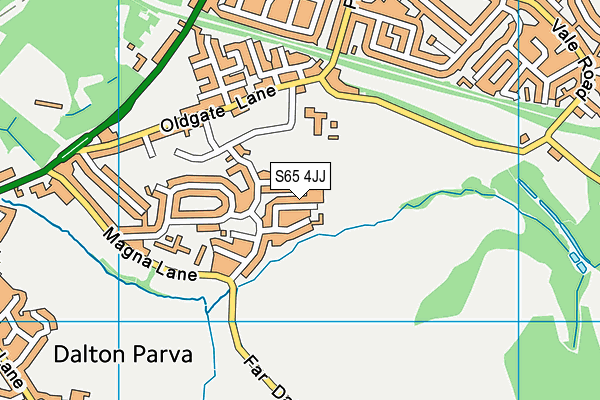 S65 4JJ map - OS VectorMap District (Ordnance Survey)