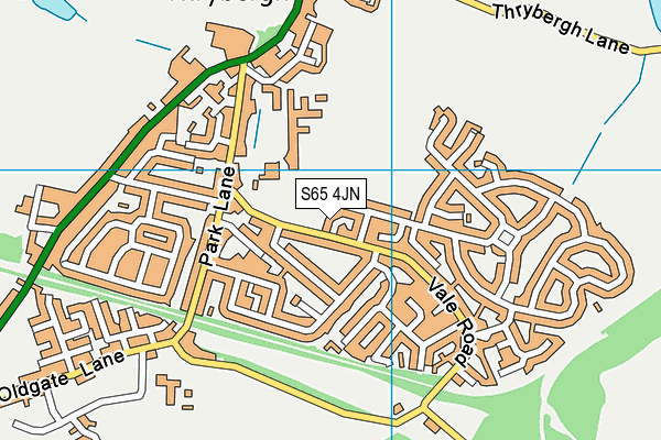 S65 4JN map - OS VectorMap District (Ordnance Survey)