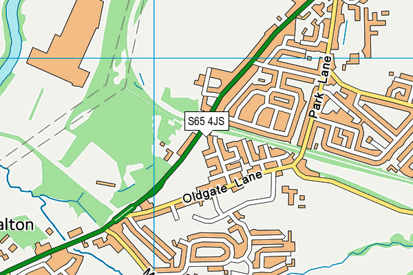S65 4JS map - OS VectorMap District (Ordnance Survey)