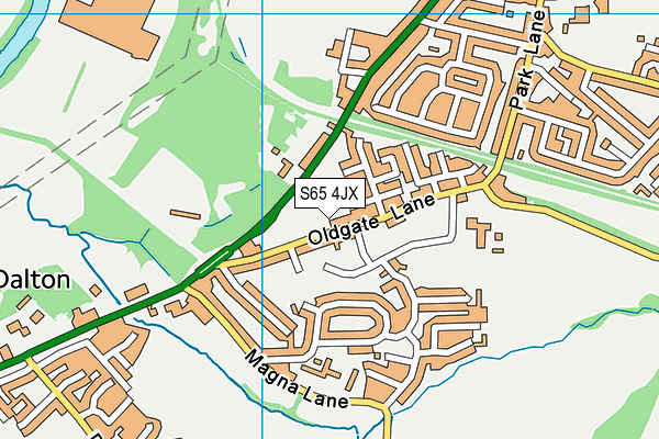S65 4JX map - OS VectorMap District (Ordnance Survey)