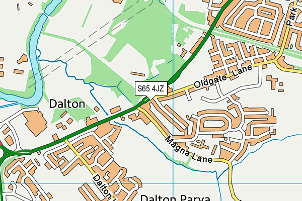 S65 4JZ map - OS VectorMap District (Ordnance Survey)