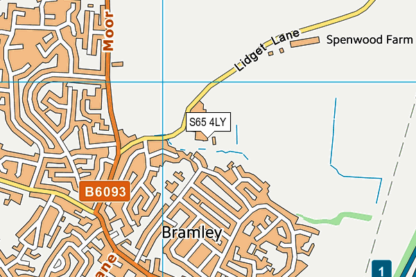 S65 4LY map - OS VectorMap District (Ordnance Survey)
