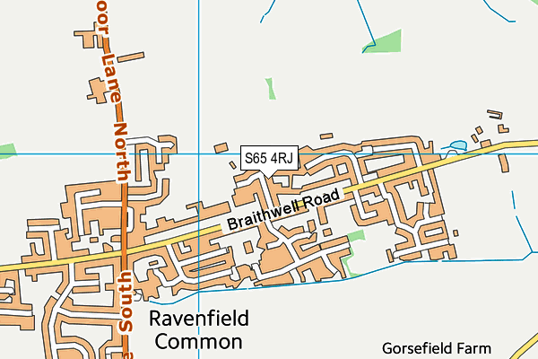 S65 4RJ map - OS VectorMap District (Ordnance Survey)