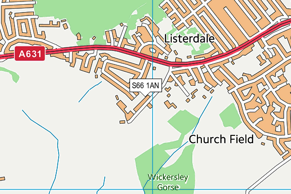 S66 1AN map - OS VectorMap District (Ordnance Survey)