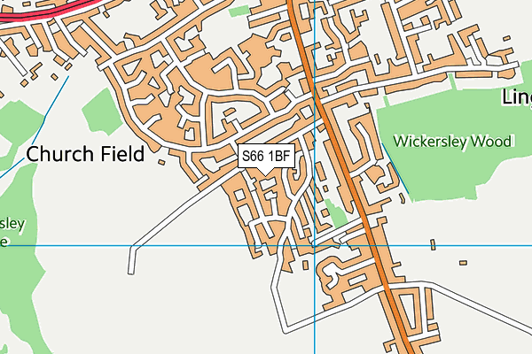 S66 1BF map - OS VectorMap District (Ordnance Survey)