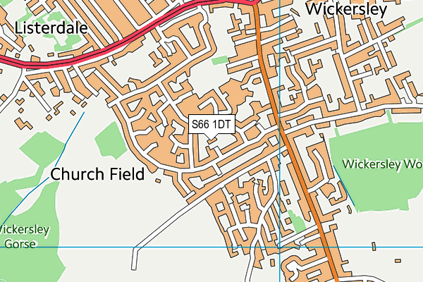 S66 1DT map - OS VectorMap District (Ordnance Survey)