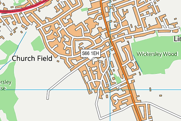 S66 1EH map - OS VectorMap District (Ordnance Survey)