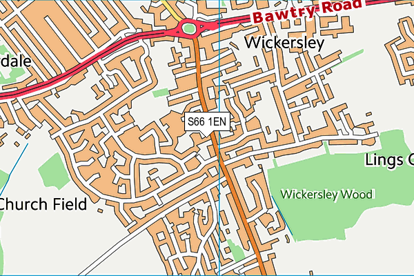 S66 1EN map - OS VectorMap District (Ordnance Survey)