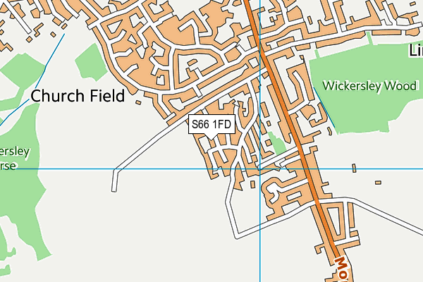 S66 1FD map - OS VectorMap District (Ordnance Survey)