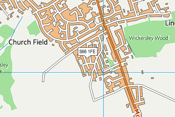 S66 1FE map - OS VectorMap District (Ordnance Survey)