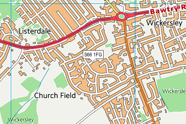 S66 1FG map - OS VectorMap District (Ordnance Survey)