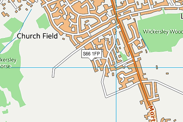 S66 1FP map - OS VectorMap District (Ordnance Survey)