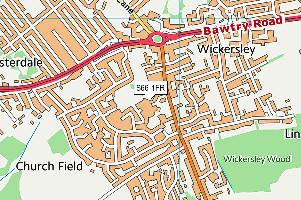 S66 1FR map - OS VectorMap District (Ordnance Survey)