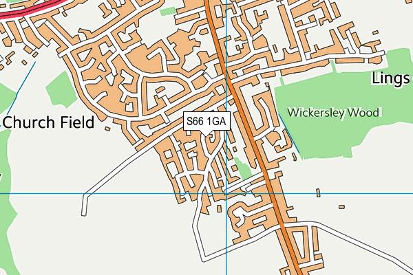 S66 1GA map - OS VectorMap District (Ordnance Survey)