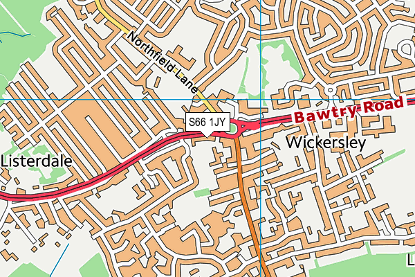 S66 1JY map - OS VectorMap District (Ordnance Survey)