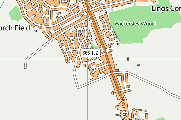 S66 1JZ map - OS VectorMap District (Ordnance Survey)