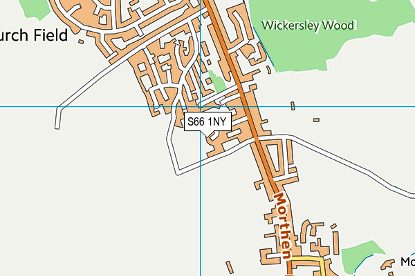 S66 1NY map - OS VectorMap District (Ordnance Survey)