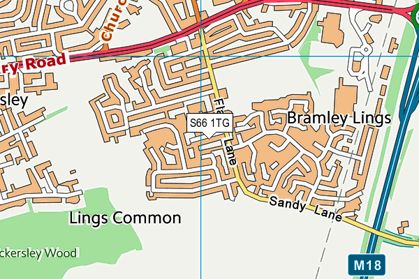S66 1TG map - OS VectorMap District (Ordnance Survey)