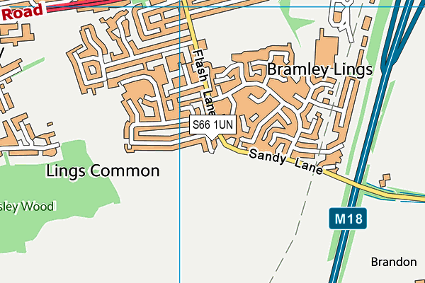 S66 1UN map - OS VectorMap District (Ordnance Survey)