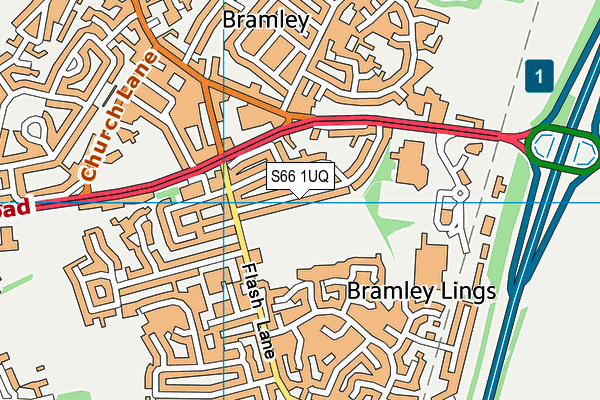 S66 1UQ map - OS VectorMap District (Ordnance Survey)
