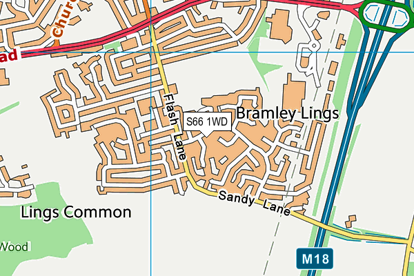 S66 1WD map - OS VectorMap District (Ordnance Survey)
