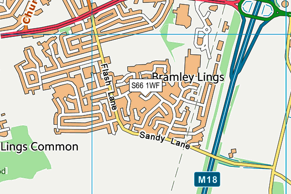 S66 1WF map - OS VectorMap District (Ordnance Survey)