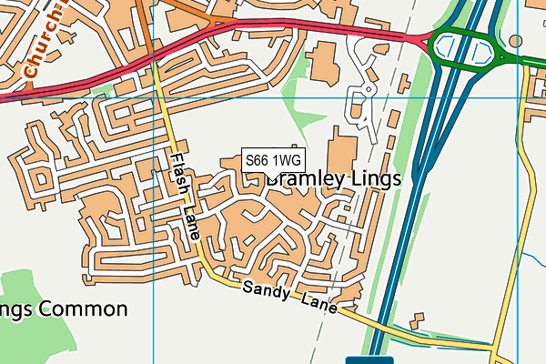 S66 1WG map - OS VectorMap District (Ordnance Survey)