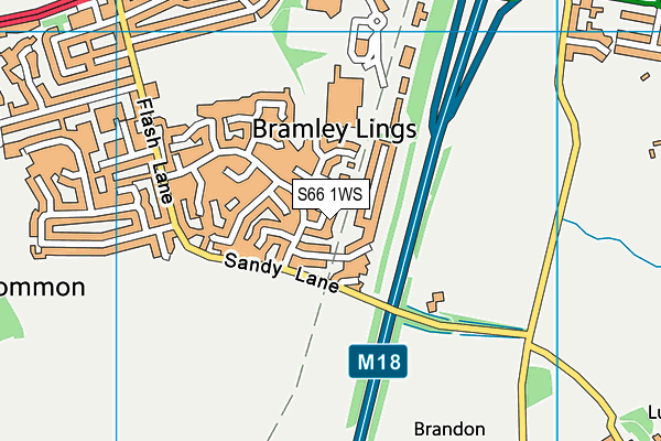 S66 1WS map - OS VectorMap District (Ordnance Survey)