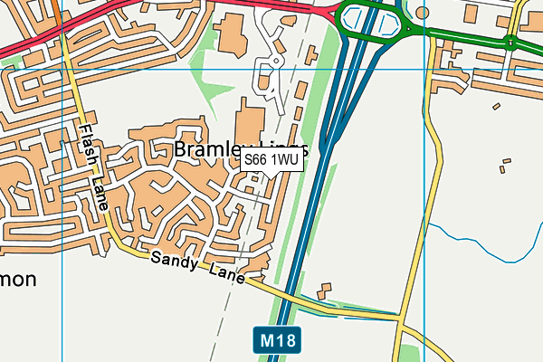S66 1WU map - OS VectorMap District (Ordnance Survey)