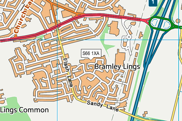 S66 1XA map - OS VectorMap District (Ordnance Survey)