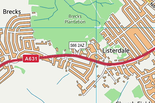 S66 2AZ map - OS VectorMap District (Ordnance Survey)