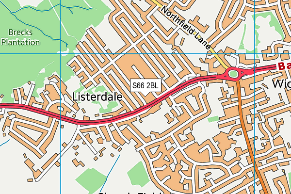 S66 2BL map - OS VectorMap District (Ordnance Survey)