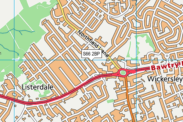 S66 2BP map - OS VectorMap District (Ordnance Survey)