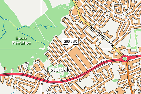 S66 2BX map - OS VectorMap District (Ordnance Survey)