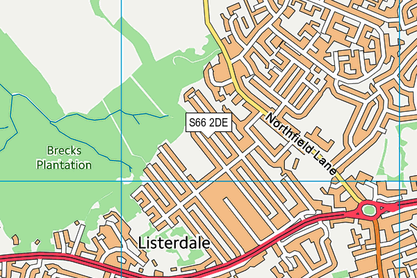 S66 2DE map - OS VectorMap District (Ordnance Survey)