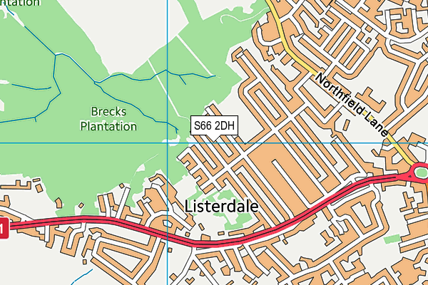 S66 2DH map - OS VectorMap District (Ordnance Survey)
