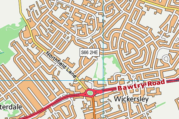 S66 2HE map - OS VectorMap District (Ordnance Survey)