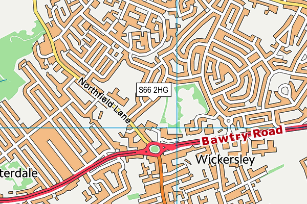 S66 2HG map - OS VectorMap District (Ordnance Survey)